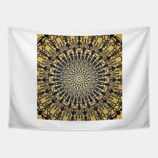 Elegant Gold and Blue Mandala Tapestry