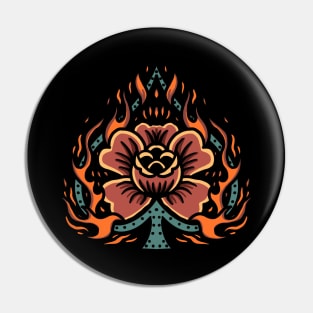 flaming rose tattoo Pin