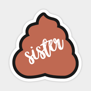 Sister Poop Family Emoji Sticker Magnet