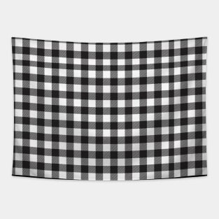 Black and White Houndstooth Gingham Plaid Tapestry