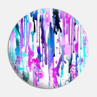 Abstract Watercolor Drips Blue Turquoise Pink Pin