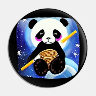 Panda In Space From Future - Adorable Panda - Kawaii Panda Pin