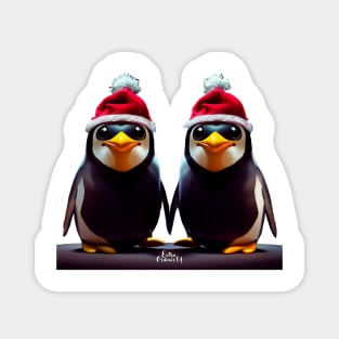 Couple of cute Christmas penguins Magnet
