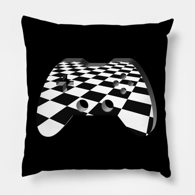 Checker Pattern Gamepad - Gaming Gamer - Controller - Video Game Lover - Graphic Console PC Game Pillow by MaystarUniverse