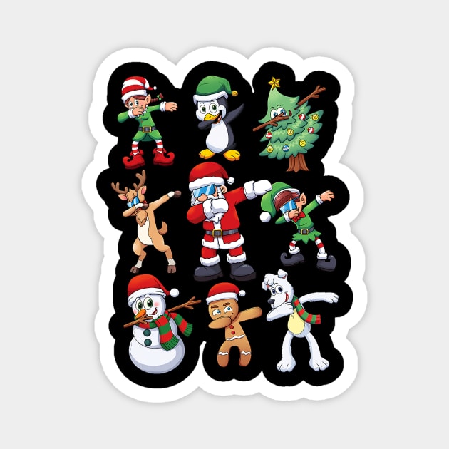 Kids Boys Dabbing Santa Elves Xmas Magnet by lostbearstudios