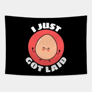 I Just Got Laid | Cute Egg Pun Tapestry