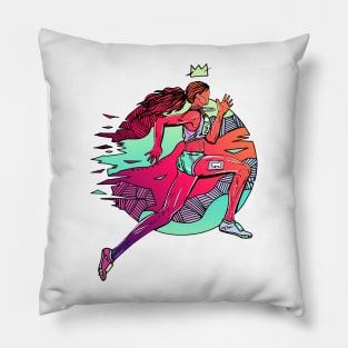 Blue Red Blend No 1 Track and Field Runner Pillow