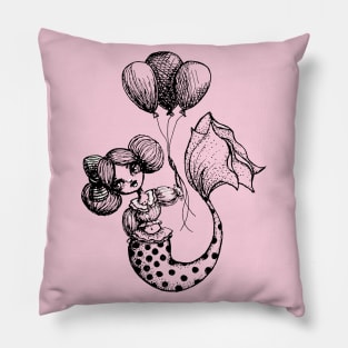 Mermaid Sketches Series: Carnival Mermaid Pillow