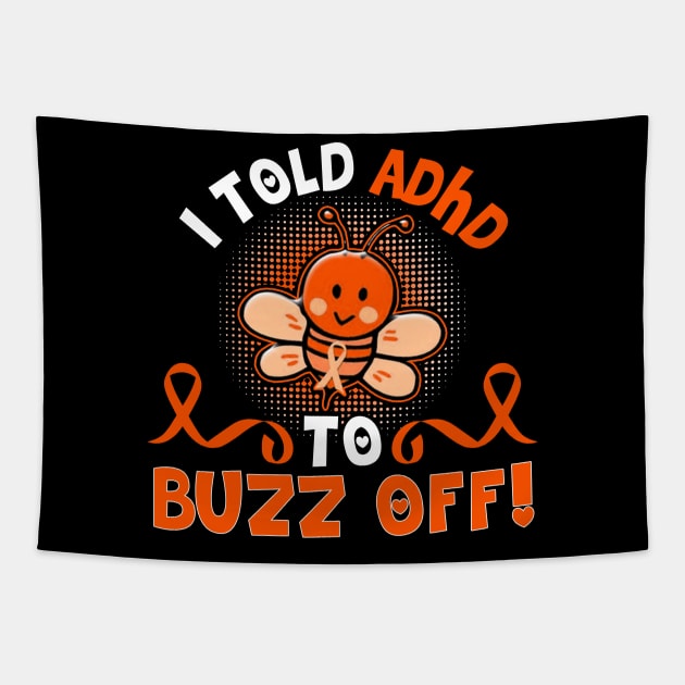 funny ADHD bee warrior Tapestry by TeesCircle