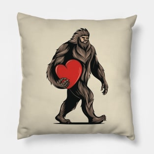 bigfoot  heart valentines day Pillow