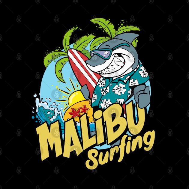 Malibu surfing shark by SerenityByAlex