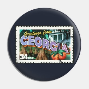 Georgia State Pride Tee - Vintage Postage Stamp Design, Casual Comfortable Shirt, Perfect Souvenir or Gift Pin