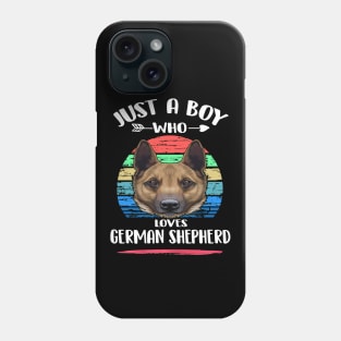 Just A Boy Who Loves German Shepherd Vintage Phone Case