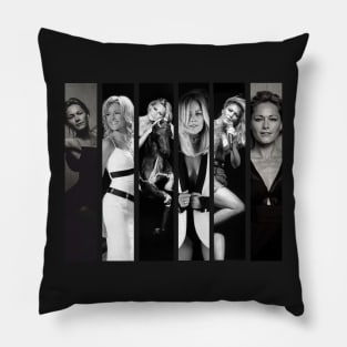 Helene Fischer vertical collage Black and White Pillow