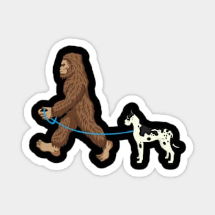 Bigfoot Dog Walk Great Dane - Sasquatch Dog Lovers Magnet