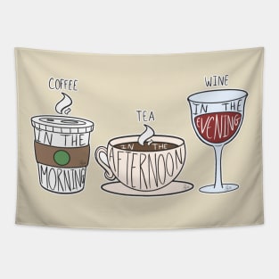 Coffee Tea Wine Tapestry