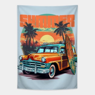 Summer Surf Woodie Tapestry