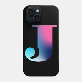 Capital Letter J Monogram Gradient Pink Blue White Phone Case