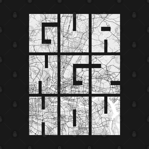 Guangzhou, China City Map Typography - Light by deMAP Studio