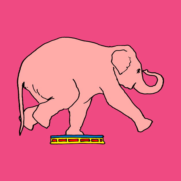 Big Pink Elephant, fairground show, by VincentRussellArt