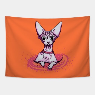 Sphynx Cat in a Blanket Tapestry