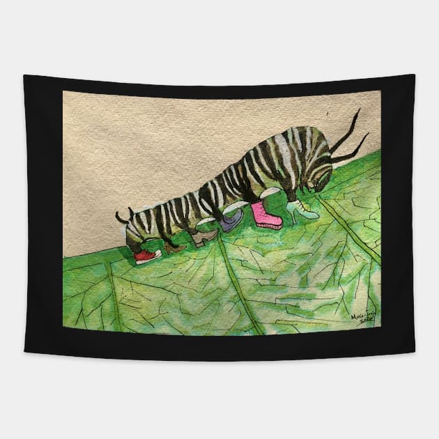 The Caterpillar's Shoes Tapestry by artmarieso