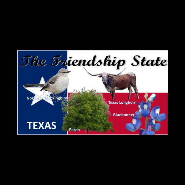 Texas State Flag with Texas Symbols for your Tee Shirt by Battlefoxx Living Earth