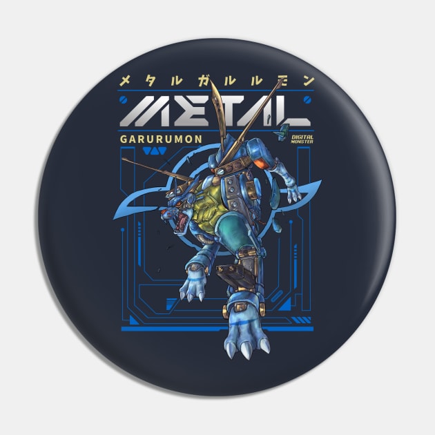 Metalgarurumon Digital Monster Pin by BearMetaL369