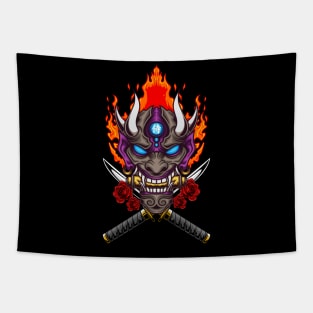 Oni Mask Illustration 03 Tapestry