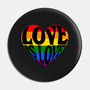 Love is love rainbow heart Pin