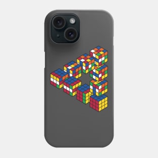 Rubiks Cube Penrose Triangle Optical Illusion - Inspired by Escher Phone Case