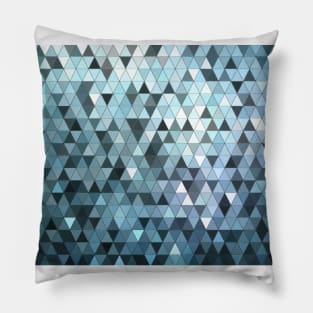 Glowing Mosaic Blue black white base pattern Pillow