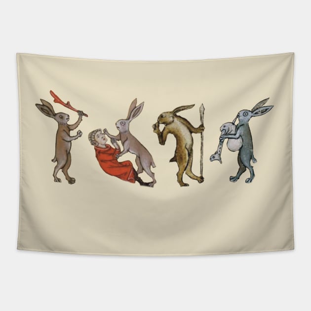 Medieval Rabbit Street Gang Tapestry by starwilliams