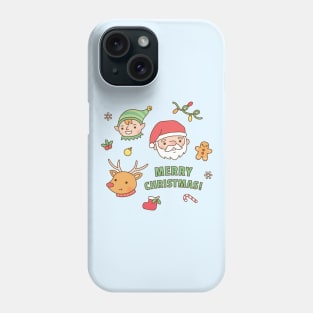 Cute Elf, Santa Claus, Reindeer, Gingerbread Man Phone Case