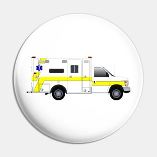 White E350 Horton Ambulance Yellow Stripe Pin