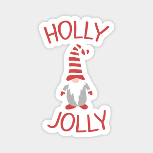 Cute gnome and Holly Jolly. Magnet