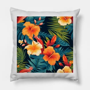 Tropical Flowers Pattern 6 Pillow