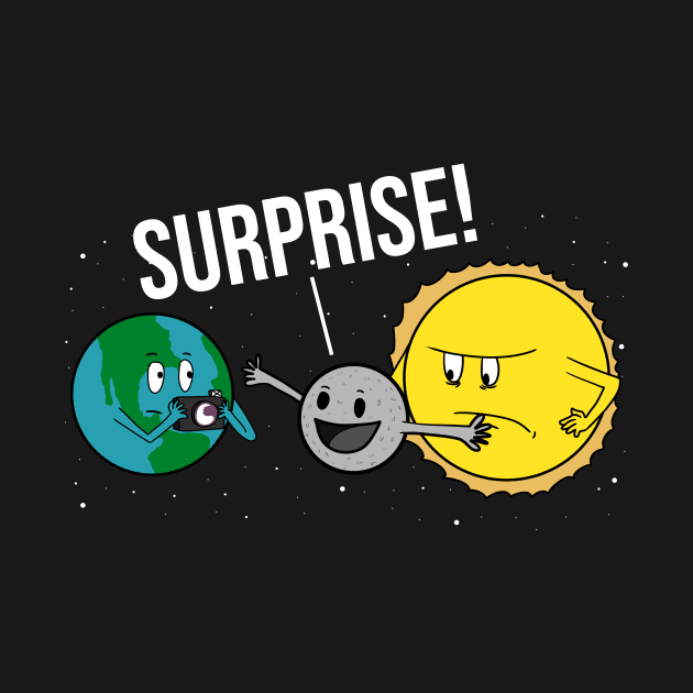 Solar Eclipse 2024 Moon Covering the Sun Funny Cartoon by Julio Regis