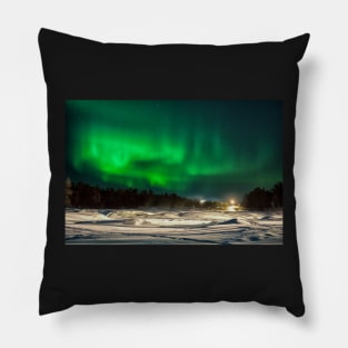 Aurora Dancing Above Inari Pillow