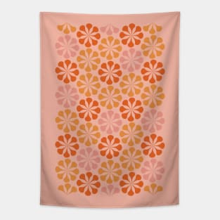 Mod flower pattern (pink and orange) Tapestry