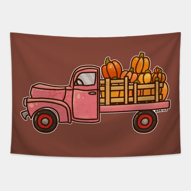 Pickup A Pumpkin! (Pink Version) Tapestry by Jan Grackle