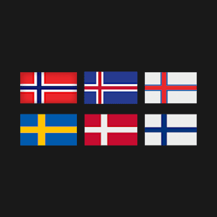 Scandinavia flag, Nordic countries Flags, Northern Europe Flags T-Shirt