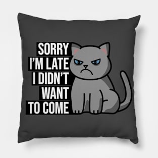 Sorry I'm late. I didn't want to come. Pillow