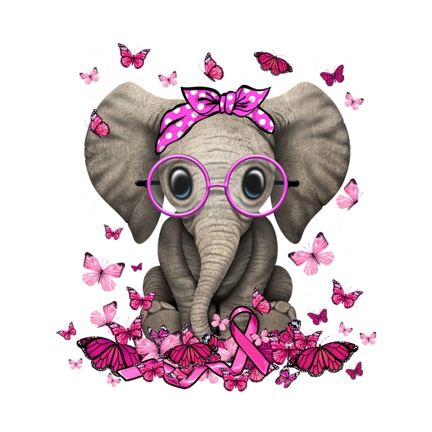 Breast Cancer Awareness Ribbon Elephant by osami