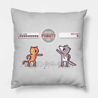 cat dog fight Pillow