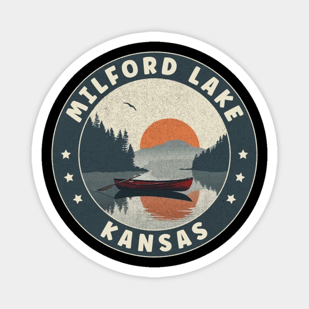 Milford Lake Kansas Sunset Magnet by turtlestart