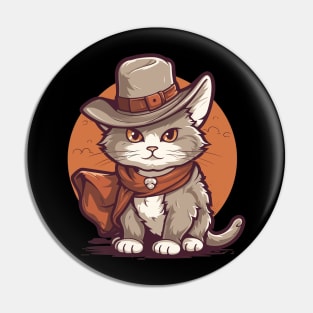 Funny Cat Cowboy Cowgirl Meow Howdy Meowdy Pin