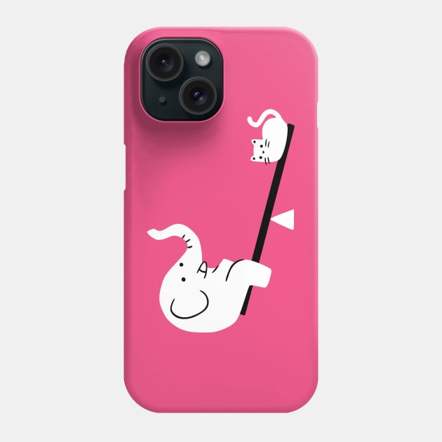 Cat And Elephant Phone Case by obinsun