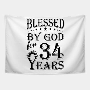 Blessed By God For 34 Years Tapestry