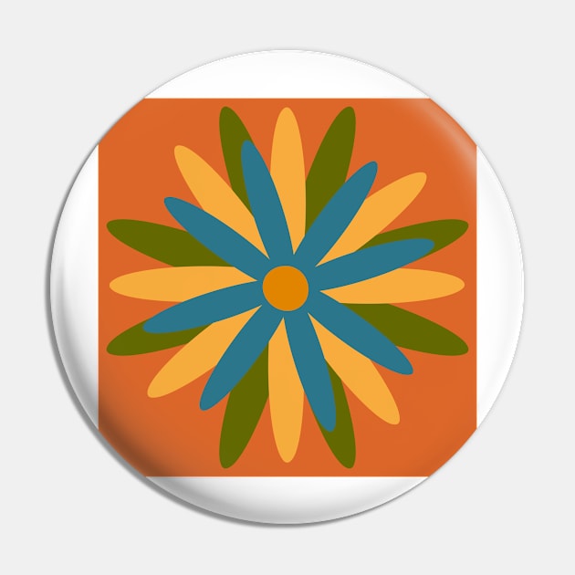 Orange, yellow, blue, green, simple, scandi flower Pin by Kimmygowland